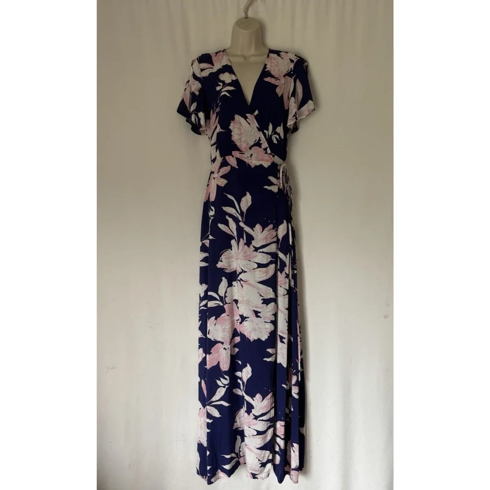 lulus boho maxi dress Lulus | Dresses | Lulus Wrap Maxi Dress Small Long Floral Vneck Short  Sleeve Boho